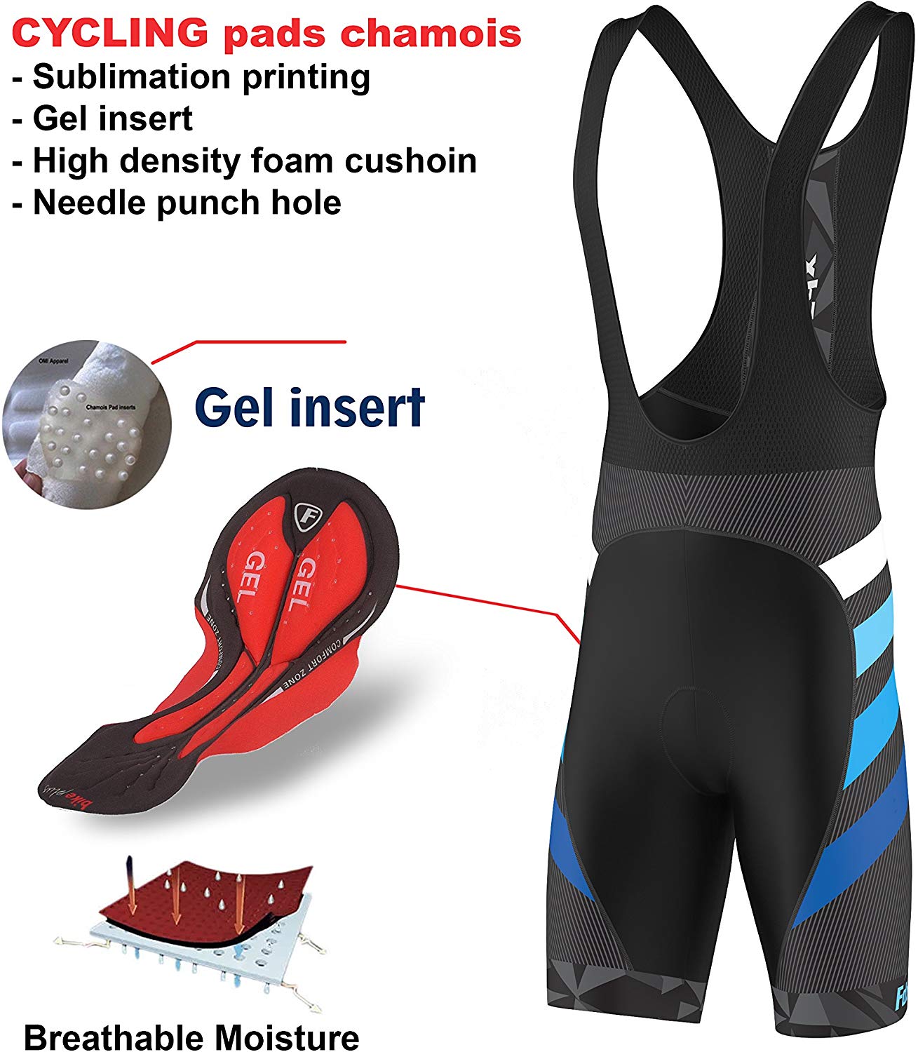 شورت الدراجة الهوائية - Cycling Bib Shorts Gel