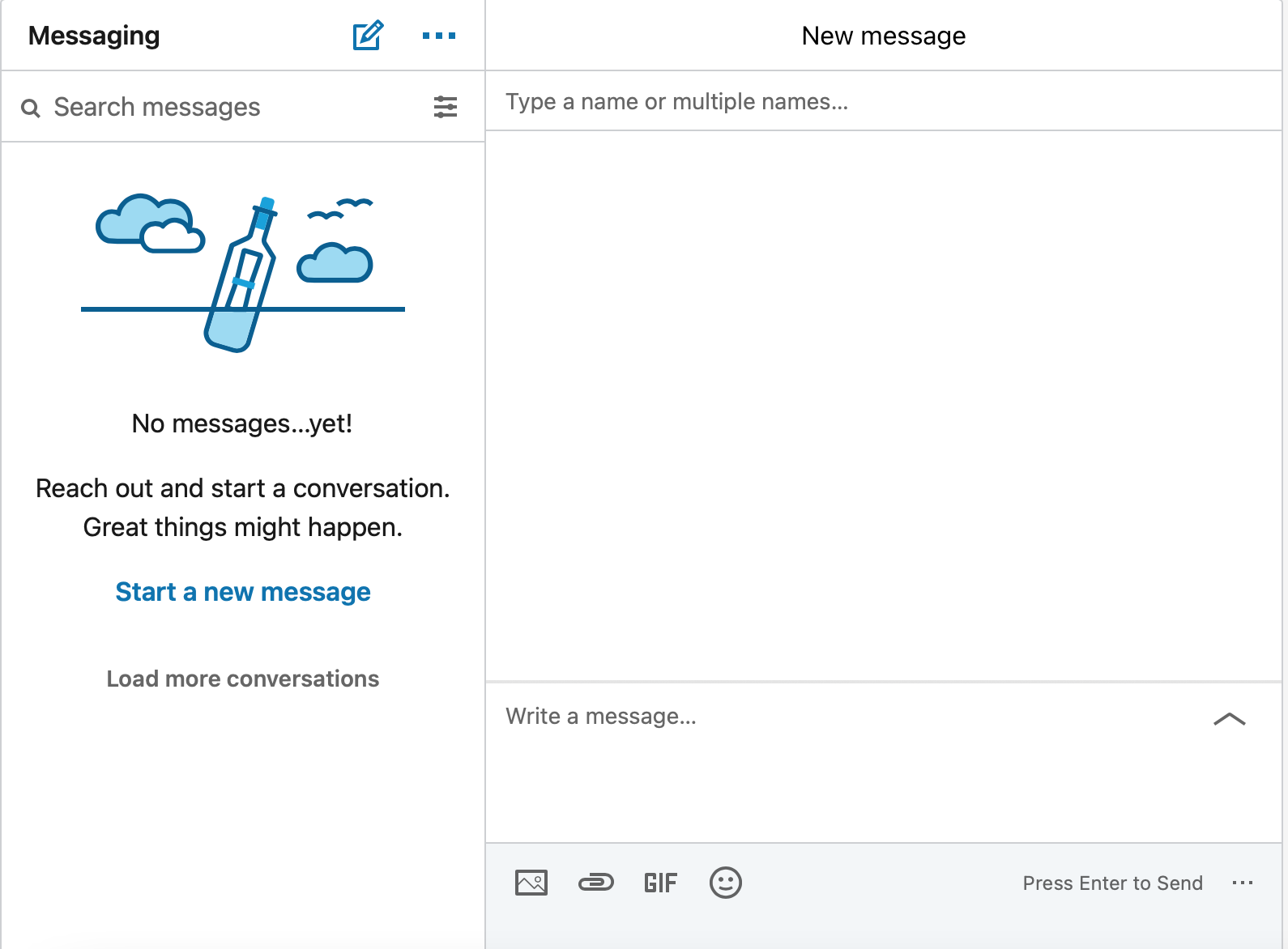 صورة توضح حذف جميع الرسائل على لينكدان